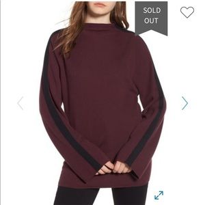NWOT Trouve Racer Stripe high neck sweater- S